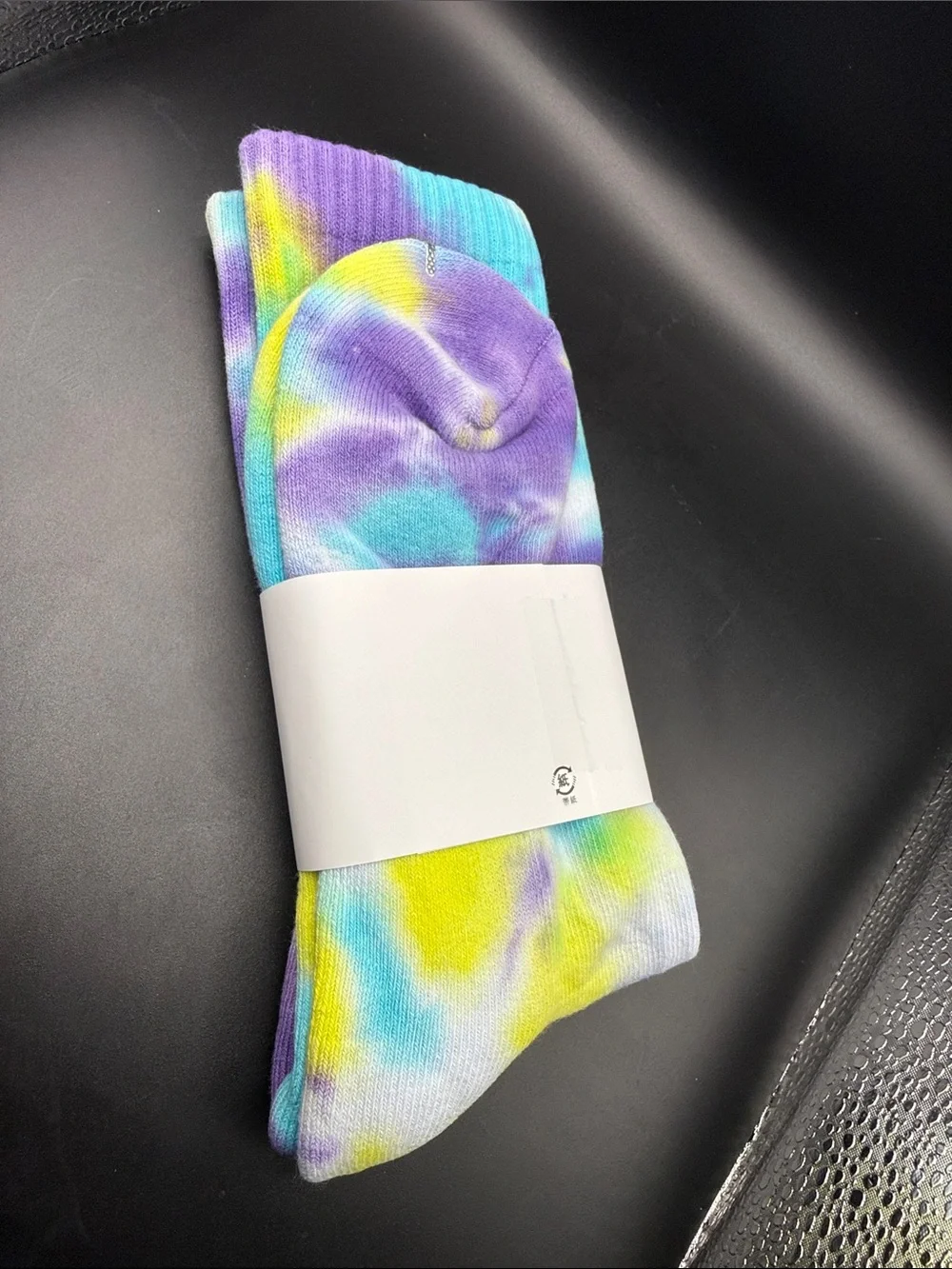 A Bathing Ape Tie-Dye Logo Crew Socks - Purple/Blue/Yellow